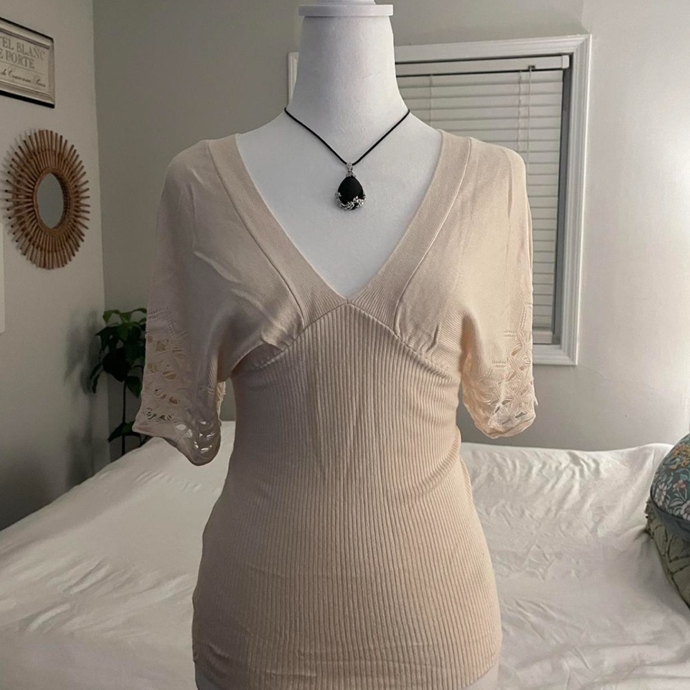 vintage bcbg cream white blouse